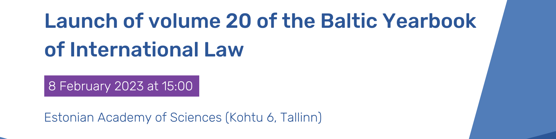 Launch of volume 20 of the Baltic Yearbook of International Law
